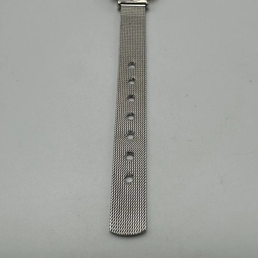 3/$30 Vivani Watch Women Silver Tone Twisted Rope Bezel Mesh Band 8.5